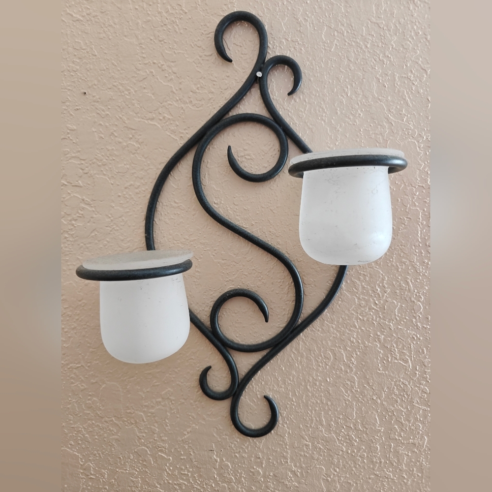 Retired Partylite scroll wall sconce